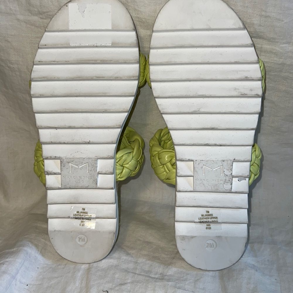 Marc Fisher Ltd Jaimee Lime Green Braid Strappy S… - image 7